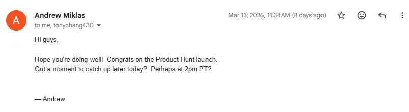 Andrew's Email